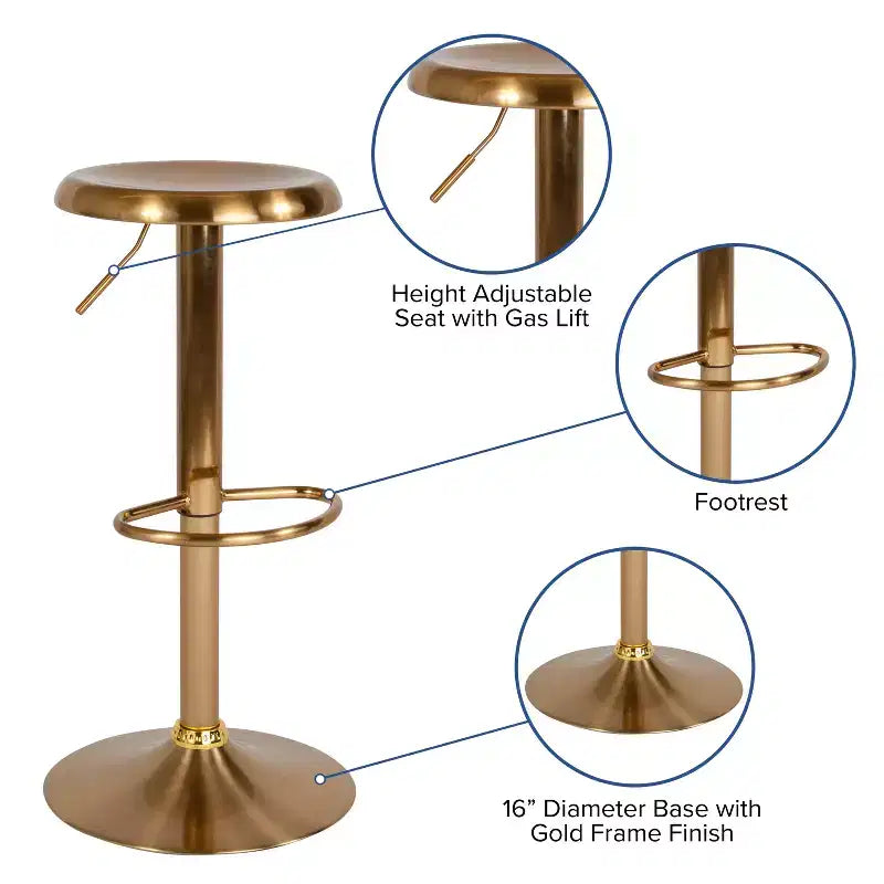 Tabouret de bar rétro réglable en hauteur Flash Furniture Madrid Series