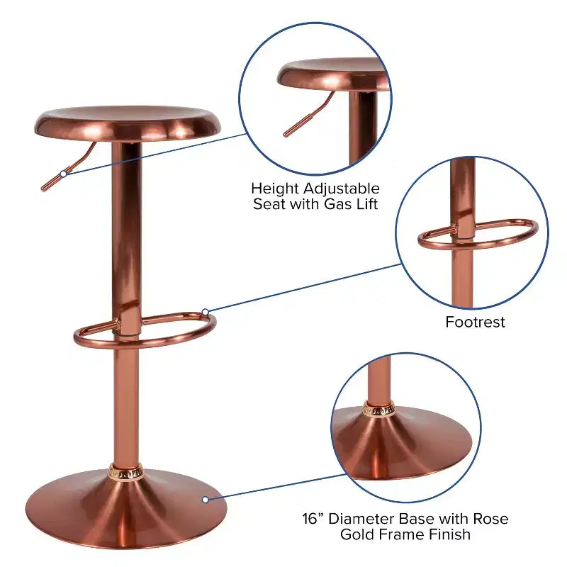 Tabouret de bar rétro réglable en hauteur Flash Furniture Madrid Series
