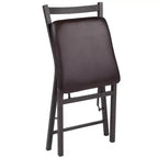 Lot de 2 chaises pliantes en métal HERCULES de Flash Furniture, dossier échelle marron avec assise en vinyle marron