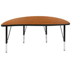 Flash Furniture Table d'activités collaborative flexible en stratifié thermique demi-cercle de 47,5 po – Pieds courts réglables en hauteur