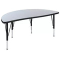 Flash Furniture Table d'activités collaborative flexible en stratifié thermique demi-cercle de 47,5 po – Pieds courts réglables en hauteur