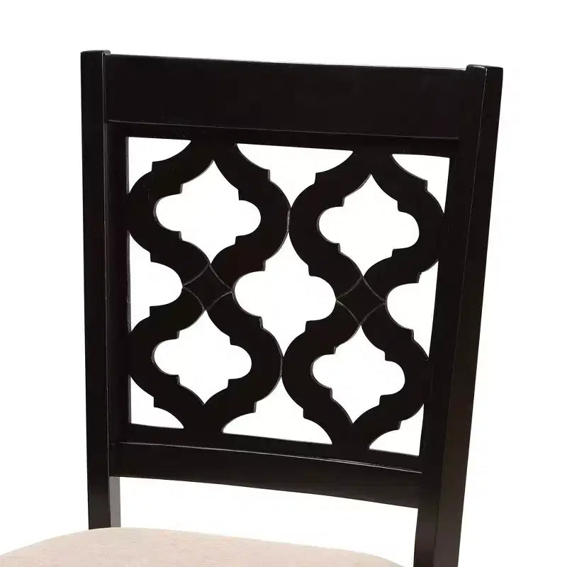 Lot de 2 chaises de salle à manger Ramiro en tissu et bois – Baxton Studio