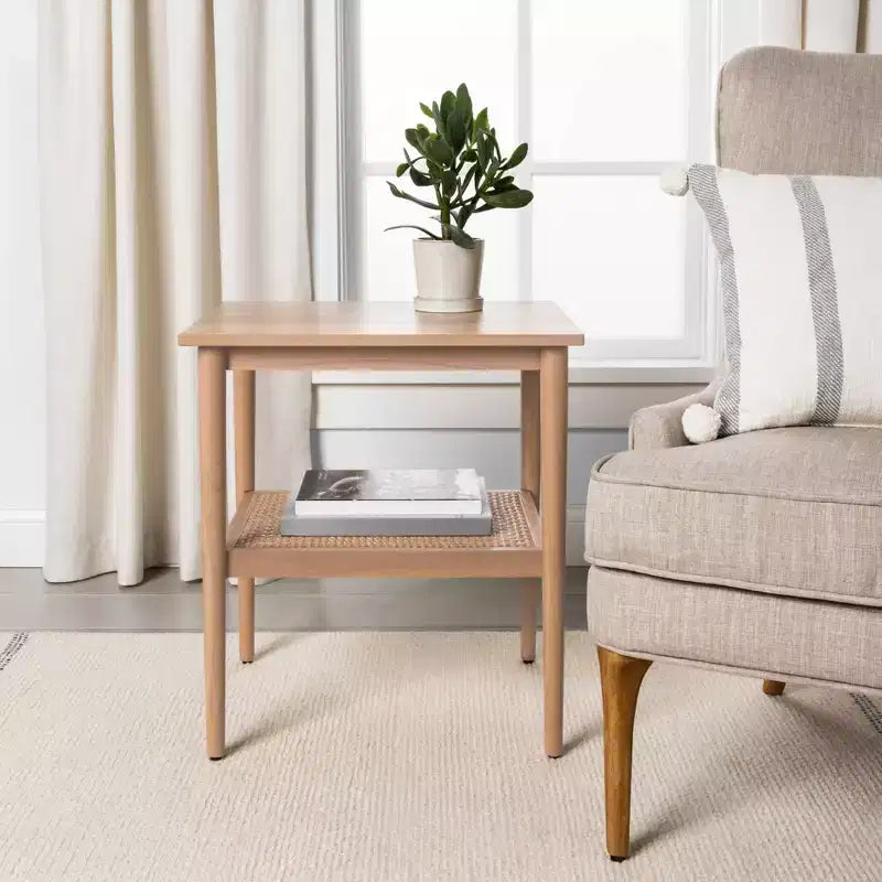 Table d'appoint en bois et rotin - Hearth & Hand avec Magnolia