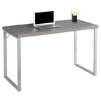 Contemporary Silver Metal Computer Desk - EveryRoom