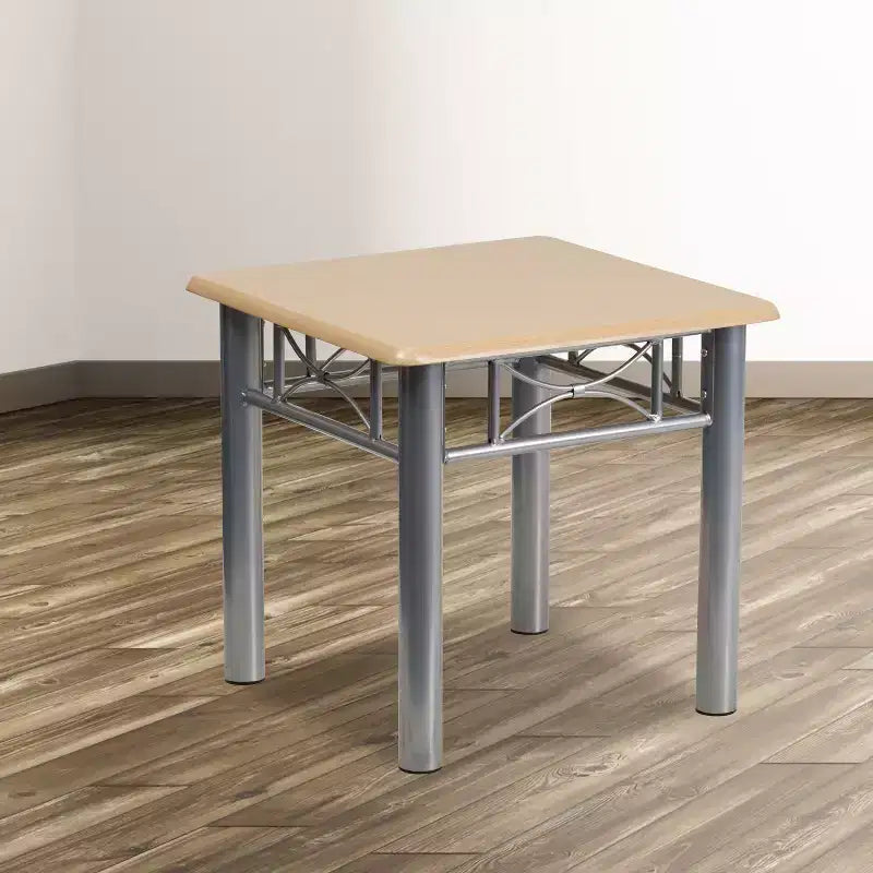 Table d'appoint Emma et Oliver avec plateau laminé et piètement en acier