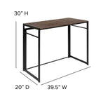 Emma et Oliver 40 Bureau d'ordinateur pliable rustique pour la maison - Bureau pour ordinateur portable