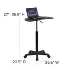 Bureau d'ordinateur portable mobile Emma and Oliver Sit to Stand – Bureau debout roulant portable