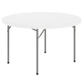 Emma and Oliver 4-Foot Round Granite White Plastic Folding Table - Banquet / Event Folding Table