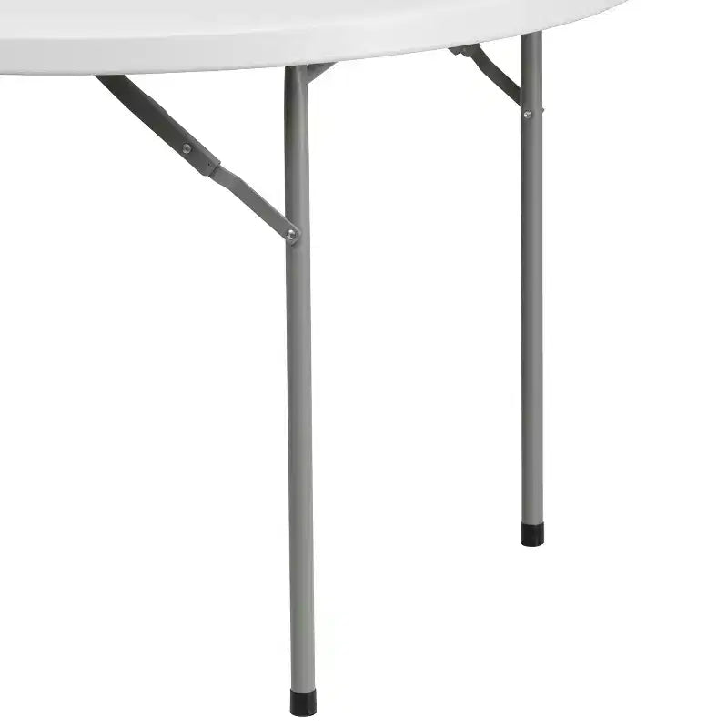 Table pliante ronde en plastique blanc granit de 1,2 mètre Emma et Oliver - Table pliante de banquet/événement