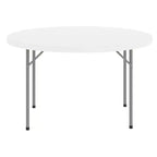 Table pliante ronde en plastique blanc granit de 1,2 mètre Emma et Oliver - Table pliante de banquet/événement