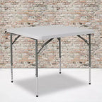 Table pliante carrée en plastique blanc effet granit, réglable en hauteur, de 85 cm, par Emma and Oliver