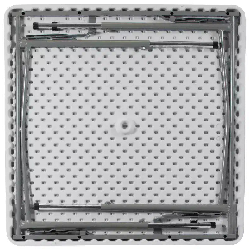 Table pliante carrée en plastique blanc effet granit, réglable en hauteur, de 85 cm, par Emma and Oliver
