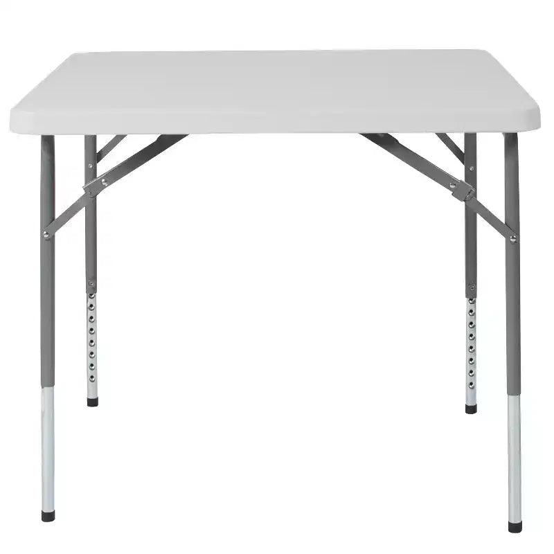 Table pliante carrée en plastique blanc effet granit, réglable en hauteur, de 85 cm, par Emma and Oliver