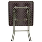 Table pliante carrée en plastique imitation rotin marron Emma et Oliver de 59 cm – Table d'extérieur pour événements
