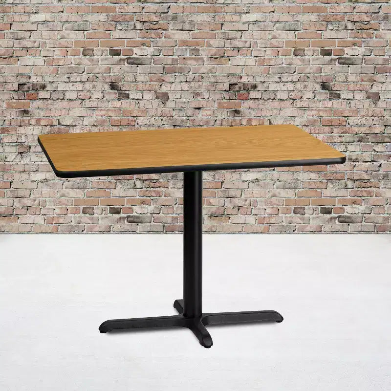 Table rectangulaire stratifiée 30x42 Emma et Oliver avec pied de table 23,5x29,5