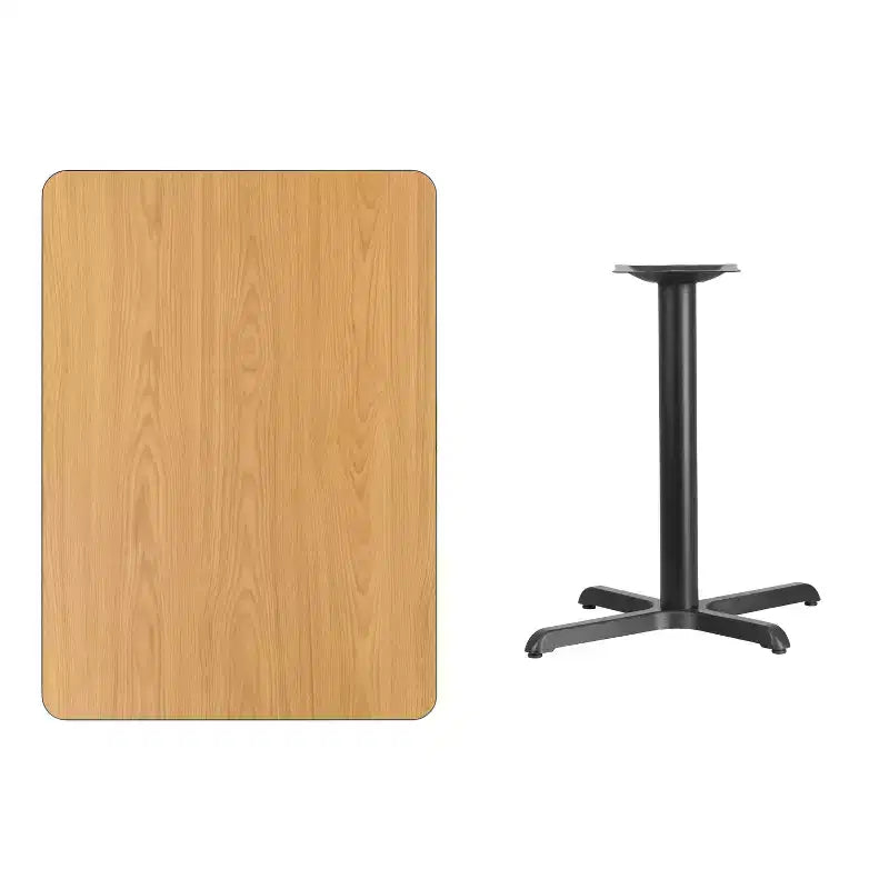 Table rectangulaire stratifiée 30x42 Emma et Oliver avec pied de table 23,5x29,5