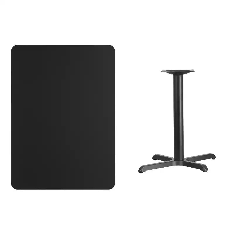 Table rectangulaire stratifiée 30x42 Emma et Oliver avec pied de table 23,5x29,5