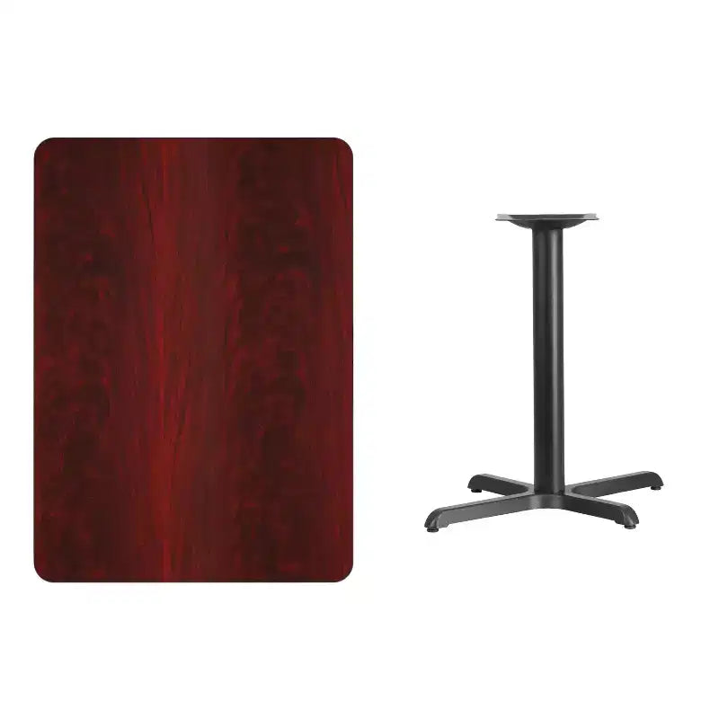 Table rectangulaire stratifiée 30x42 Emma et Oliver avec pied de table 23,5x29,5