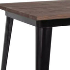 Table de bar haute en bois et métal carrée 31,5 Emma et Oliver