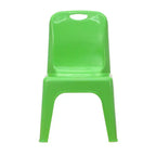 Emma and Oliver Lot de 4 chaises d'école en plastique empilables avec poignée de transport et hauteur d'assise de 27,9 cm