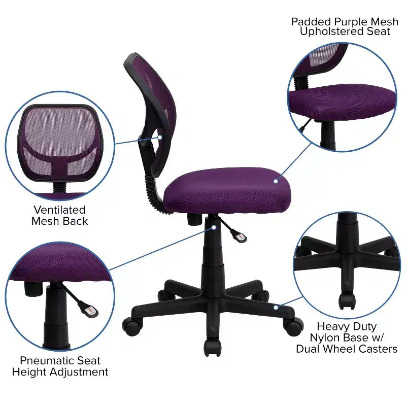 Fauteuil de bureau ergonomique Emma et Oliver à dossier incurvé en maille et pivotant