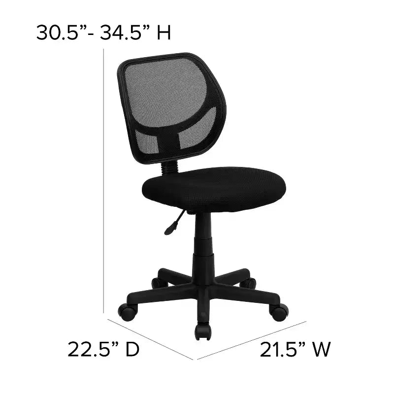 Fauteuil de bureau ergonomique Emma et Oliver à dossier incurvé en maille et pivotant