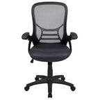 Fauteuil de bureau ergonomique à dossier haut en maille Emma et Oliver avec accoudoirs relevables