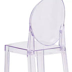 Tabouret de bar Ghost Emma et Oliver avec dossier ovale en cristal transparent