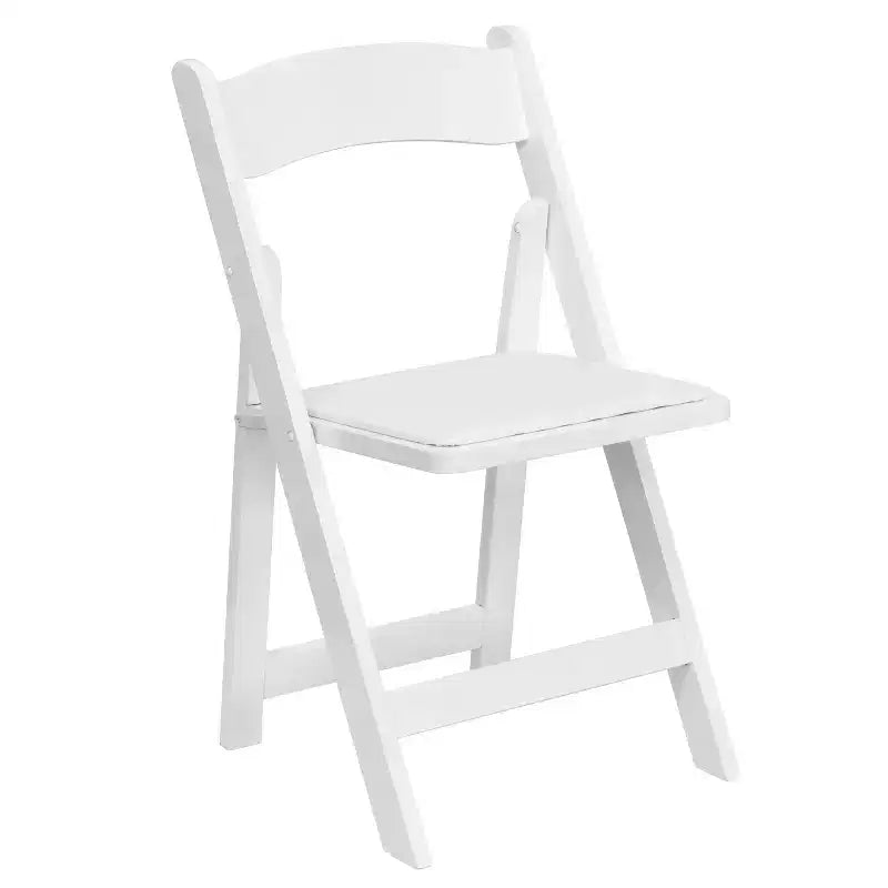 Emma et Oliver, paquet de 2 chaises pliantes en bois pour mariage ou événement, avec siège rembourré en vinyle