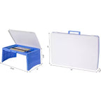 Basicwise Plateau portable pliable en plastique pour enfants, bleu et blanc