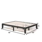 Cadre de lit en bois Costway Queen Size 14 po avec plate-forme à matelas et lattes de support en bois EspressoNaturel