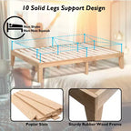 Cadre de lit en bois Costway Queen Size 14 po avec plate-forme à matelas et lattes de support en bois EspressoNaturel