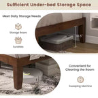 Cadre de lit en bois Costway Queen Size 14 po avec plate-forme à matelas et lattes de support en bois EspressoNaturel