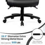 Chaise de Bureau Grande Taille Costway 500 livres avec Massage 6 Points, Siège Large et Accoudoirs Rembourrés