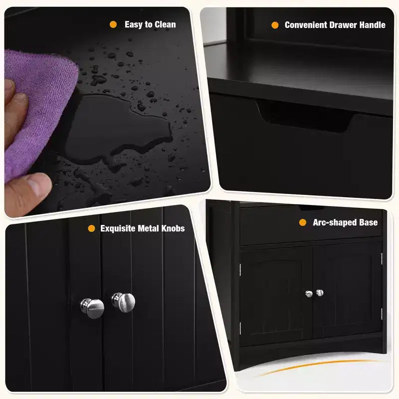 Meuble de Rangement Salle de Bain Costway avec Tiroir Étagère Armoire Meuble Bas