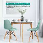 Costway Lot de 2 chaises de salle à manger DSW modernes pour bureau et maison, avec design en maille et pieds en bois