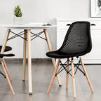 Costway Lot de 2 chaises de salle à manger DSW modernes pour bureau et maison, avec design en maille et pieds en bois