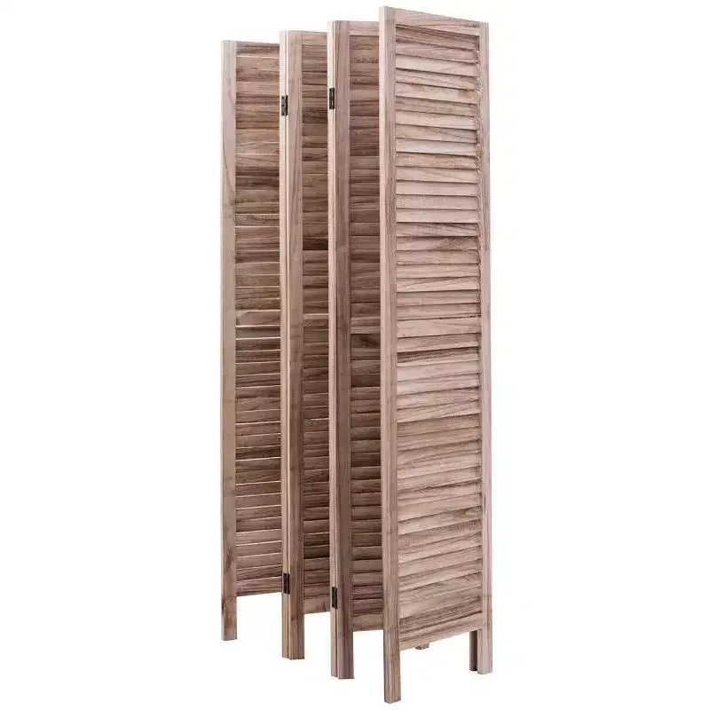 Costway Paravent 6 Panneaux 170 cm Séparateur de Pièce Classique à Lattes Vénitiennes en Bois pour la Maison