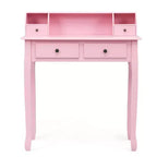 Bureau d'écriture Costway Mission Blanc Bureau d'ordinateur de bureau à domicile 4 tiroirs Blanc\Noir\Rose