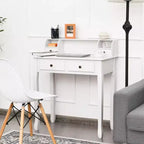 Bureau d'écriture Costway Mission Blanc Bureau d'ordinateur de bureau à domicile 4 tiroirs Blanc\Noir\Rose