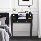 Bureau d'écriture Costway Mission Blanc Bureau d'ordinateur de bureau à domicile 4 tiroirs Blanc\Noir\Rose