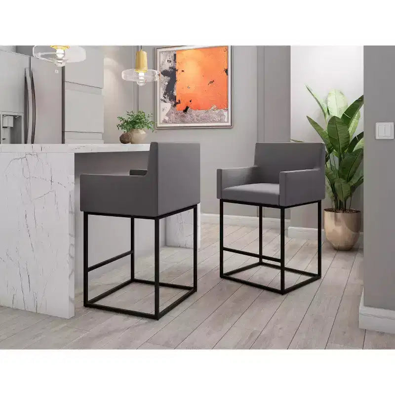 Tabouret de bar Ambassador en métal à hauteur de comptoir - Manhattan Comfort