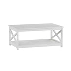 Table basse à deux niveaux à piètement en X Hastings Home - Blanc