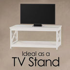 Table basse à deux niveaux à piètement en X Hastings Home - Blanc