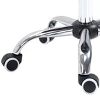 Tabouret de salon roulant HOMCOM Crescent avec hauteur réglable, dossier ajouré respirant, siège en mousse et 5 roulettes, noir