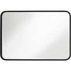 Miroir Mural Rectangulaire à Bord Arrondi Liguria Uttermost, Cadre en Fer Noir Biseauté Moderne 24 Pouces de Large pour Salle de Bain, Chambre, Salon, Entrée