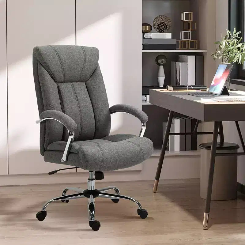 Chaise de bureau Vinsetto à dossier haut, Chaise de bureau d'ordinateur avec support lombaire et hauteur réglable