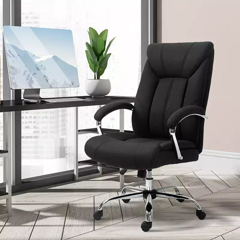Chaise de bureau Vinsetto à dossier haut, Chaise de bureau d'ordinateur avec support lombaire et hauteur réglable