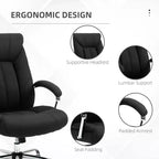 Chaise de bureau Vinsetto à dossier haut, Chaise de bureau d'ordinateur avec support lombaire et hauteur réglable