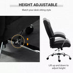 Chaise de bureau Vinsetto à dossier haut, Chaise de bureau d'ordinateur avec support lombaire et hauteur réglable